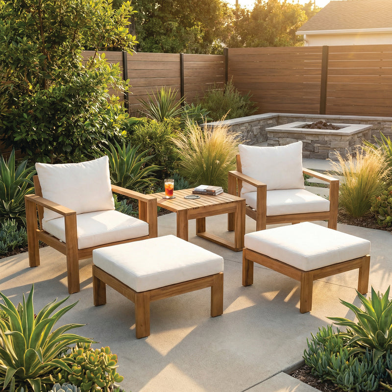 Deko Living Maya 5 Piece Sofa Set with LED Solar Unit - COP30020 - The Home Selection