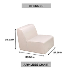 Deko Living Outdoor Compressed Foam Armless Sectional Sofa Chair - The Home Selection