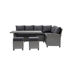 Deko Living Outdoor Wicker Sectional Sofa & Ottoman Set with Table - COP30006 - The Home Selection