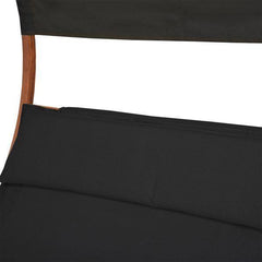 Deko Living Outdoor Wooden Frame Lounge Daybed with Black Upholstery & Canopy - COP20205BLK - The Home Selection