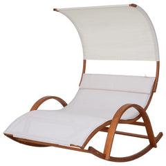 Deko Living Outdoor Wooden Frame Lounge Daybed with White Upholstery and Canopy - COP20205WHT - The Home Selection