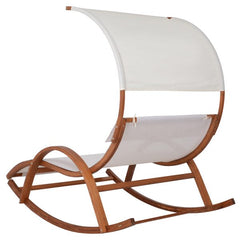 Deko Living Outdoor Wooden Frame Lounge Daybed with White Upholstery and Canopy - COP20205WHT - The Home Selection