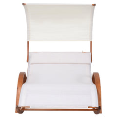 Deko Living Outdoor Wooden Frame Lounge Daybed with White Upholstery and Canopy - COP20205WHT - The Home Selection