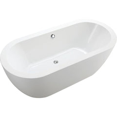 Vanity Art 68 Acrylic Flatbottom Freestanding Soaking Bathtub in White - VA6836