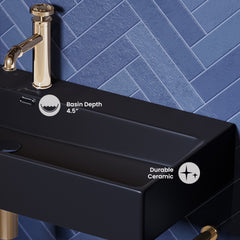Swiss Madison Claire 40" Console Sink Matte Black Basin w/ Legs - SM-CS7 - The Home Selection
