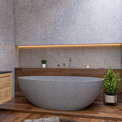 Alfi 72  Solid Concrete Tear Drop Freestanding Bathtub - ABCO72TUB