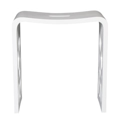 Alfi Designer White Matte Solid Surface Resin Bathroom / Shower Stool - ABST88