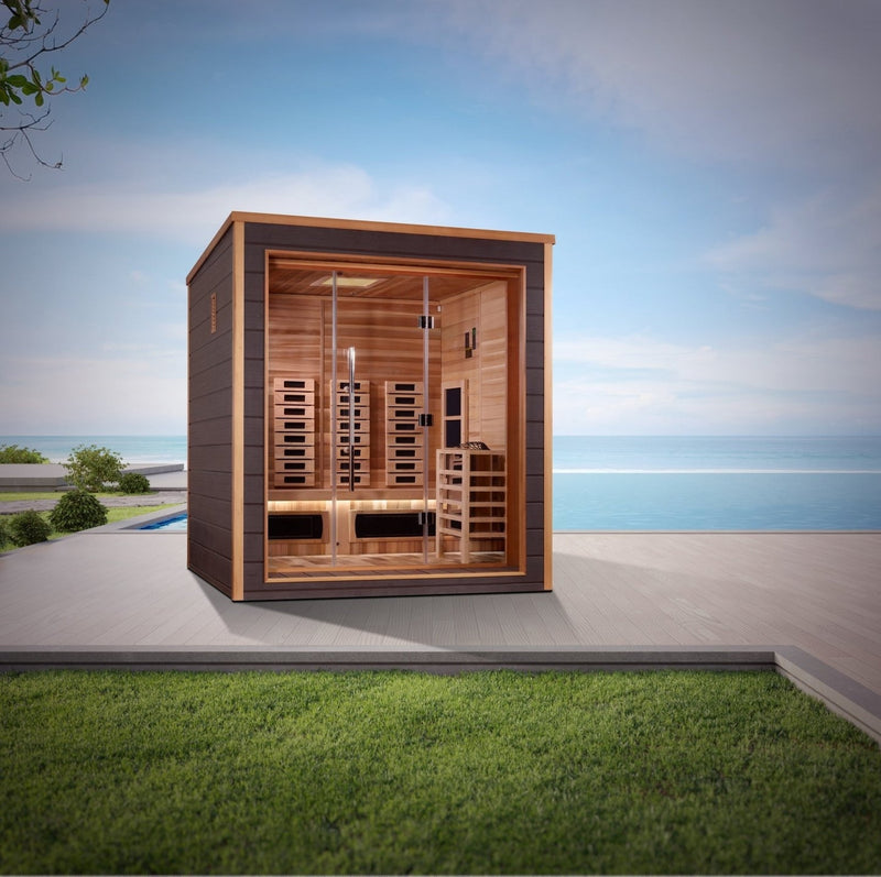 Golden Design 3 person Visby Full Spectrum PureTech™ Hybrid Sauna Indoor/Outdoor with Red Cedar Wood - GDI-8223-01