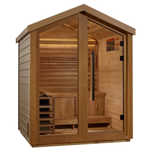 Golden Design 6 Person Savonlinna Traditional Sauna Outdoor Steam Sauna with Red Cedar Wood - GDI-8503-04