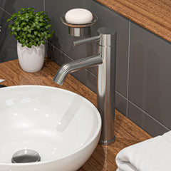Alfi White 15  Round Vessel Bowl Above Mount Ceramic Sink - ABC905