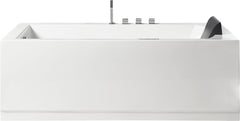 EAGO 6 ft Acrylic White Rectangular Whirlpool Bathtub w Fixtures - AM154ETL-L6