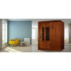 Dynamic 3 person "Madrid Elite" Infrared Sauna Ultra Low EMF with Canadian Hemlock - DYN-6310-04 Elite - The Home Selection