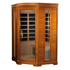 Dynamic Heming Elite 2-person Corner Ultra Low EMF (Under 3MG) FAR Infrared Sauna (Canadian Hemlock) - DYN-6225-02 Elite - The Home Selection