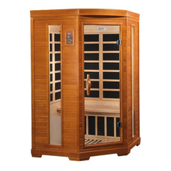 Dynamic Heming Elite 2-person Corner Ultra Low EMF (Under 3MG) FAR Infrared Sauna (Canadian Hemlock) - DYN-6225-02 Elite - The Home Selection