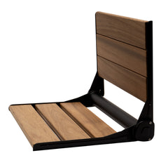 Alfi 17  Wide Foldable Teak Shower Seat with Backrest - ABS17