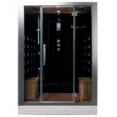 Platinum DZ972 Alcove Steam Shower, 59 in. x 32 in., black interior, hinged doors