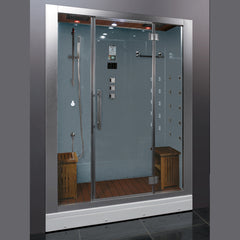 Platinum DZ972 Alcove Steam Shower, 59 in. x 32 in., white interior, hinged doors