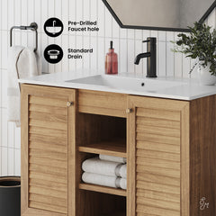 Swiss Madison Bron 36" Freestanding Bathroom Vanity in Golden Oak with Sink Top - SM-BV374