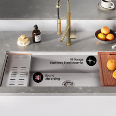 Swiss Madison Rivage 45 x 19 Single Basin Undermount Kitchen Workstation Sink - SM-KU756 - The Home Selection