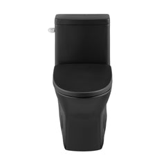Swiss Madison Sublime II One-Piece 12" Rough-in 1.28 GPF Left Flush Round Compact Toilet in Matte Black - SM-1T260MB