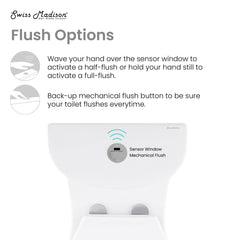 Swiss Madison Sublime One Piece Elongated Toilet with Touchless Retrofit Dual Flush 1.1/1.6 gpf ﻿- SM-1TK205 - The Home Selection