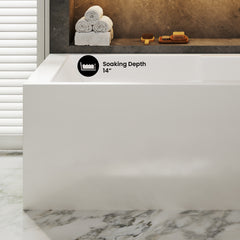 Swiss Madison Claire 60" x 32" Right-Hand Drain Drain Alcove Tub with Corner Apron - SM-AB571 - The Home Selection