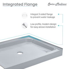 Swiss Madison Voltaire 48" x 36" Center Drain, Shower Base - SM-SB510
