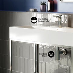 Swiss Madison Pierre 40 Single, Freestanding, Open Shelf, Metal Frame Bathroom Vanity - SM-BV73 - The Home Selection