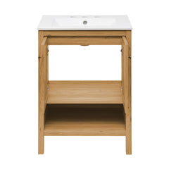 Swiss Madison Chateau 24" Freestanding Bathroom Vanity in Golden Oak with 3-Hole Centerset Sink Top - SM-BV240-3