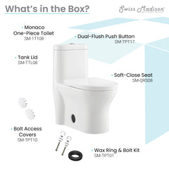Swiss Madison Monaco One-Piece Elongated Toilet Dual-Flush 1.1/1.6 gpf - SM-1T108 - The Home Selection
