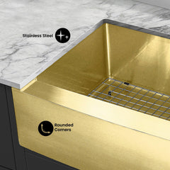 Swiss Madison Rivage 33" x 21" Stainless Steel, Single Basin, Farmhouse Kitchen Sink with Apron - SM-KS758 - The Home Selection