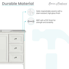 Swiss Madison Cannes 48" Bathroom Vanity in White - SM-BV414 - The Home Selection