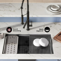 Swiss Madison Tourner 30" x 19" Stainless Steel, Single Basin, Undermount Kitchen Workstation Sink- SM-KU800 - The Home Selection