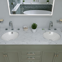 Alfi White 17  Round Undermount Ceramic Sink - ABC601
