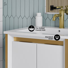 Swiss Madison Marseille 24 Bathroom Vanity in White - SM-BV217WBG - The Home Selection