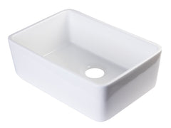 Alfi White 23  Smooth Apron Fireclay Single Bowl Farmhouse Kitchen Sink - AB503-W