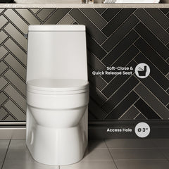 Swiss Madison Virage One-Piece Elongated Toilet Vortex™ Side Flush 1.28 gpf - SM-1T123 - The Home Selection