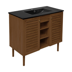 Swiss Madison Bron 36" Freestanding Bathroom Vanity with Black Sink Top - SM-BV6202
