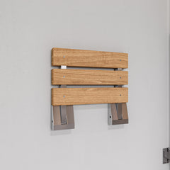Alfi 16  Wide Foldable Teak Shower Seat with Square Hardware - ABS16S