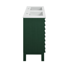 Swiss Madison Cascade 48" Freestanding Bathroom Vanity in Green Oak with Double Basin Sink Top - SM-BV557GA-D
