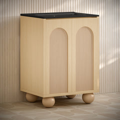 Swiss Madison Plaisir II 24" Freestanding Bathroom Vanity with Black 3-Hole Widespread Sink Top - SM-BV0701