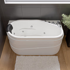EAGO 57'' White Acrylic Jetted Whirlpool Bathtub W/ Fixtures - AM175-R - The Home Selection