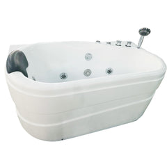 EAGO 57'' White Acrylic Jetted Whirlpool Bathtub W/ Fixtures - AM175-R - The Home Selection