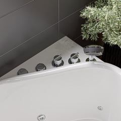EAGO 57'' White Acrylic Jetted Whirlpool Bathtub W/ Fixtures - AM175-R - The Home Selection