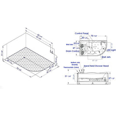 EAGO 6 ft Right Corner Acrylic White Whirlpool Bathtub for Two - AM124ETL-R - The Home Selection