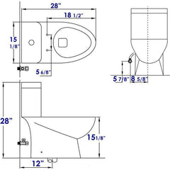 EAGO Elongated One Piece Dual Flush High Efficiency Low Flush White Toilet - TB346 - The Home Selection