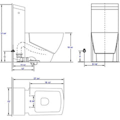 EAGO Modern One Piece High Efficiency Low Flush Eco Friendly Toilet - TB336 - The Home Selection