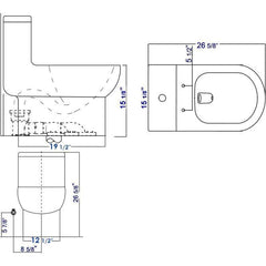 EAGO One Piece Dual Flush High Efficiency Low Flush White Toilet - TB351 - The Home Selection