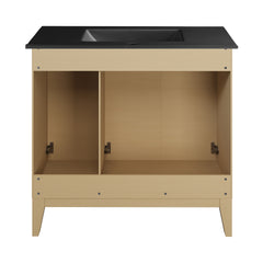 Swiss Madison Cascade 36 in. Bathroom Vanity With Black Ceramic Sink Top- SM-BV471B-C - The Home Selection