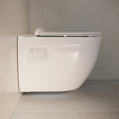 Swiss Madison Ivy Wall-Hung Toilet Bundle 0.8/1.6 GPF Dual Flush with White Flush Plate - SM-WT0901